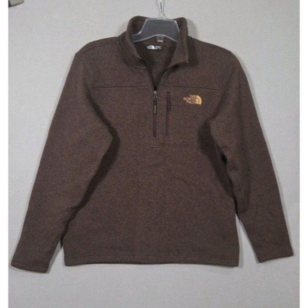 The North Face Sweatshirt Mens M Brown Fleece 1/4 Zip Mock Neck Pullover